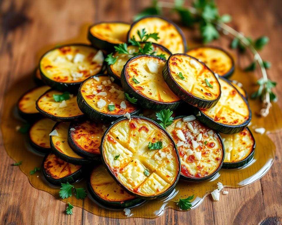 Geroosterde groenten met knoflook en Parmezaan