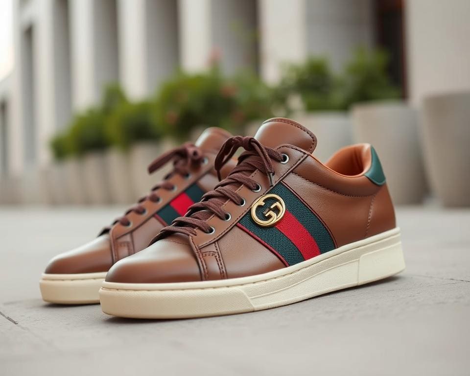 Gucci leren sneakers: Voor een relaxte, stijlvolle look
