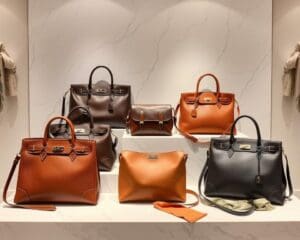 Hermès leren tassen: Luxe ontmoet functionaliteit