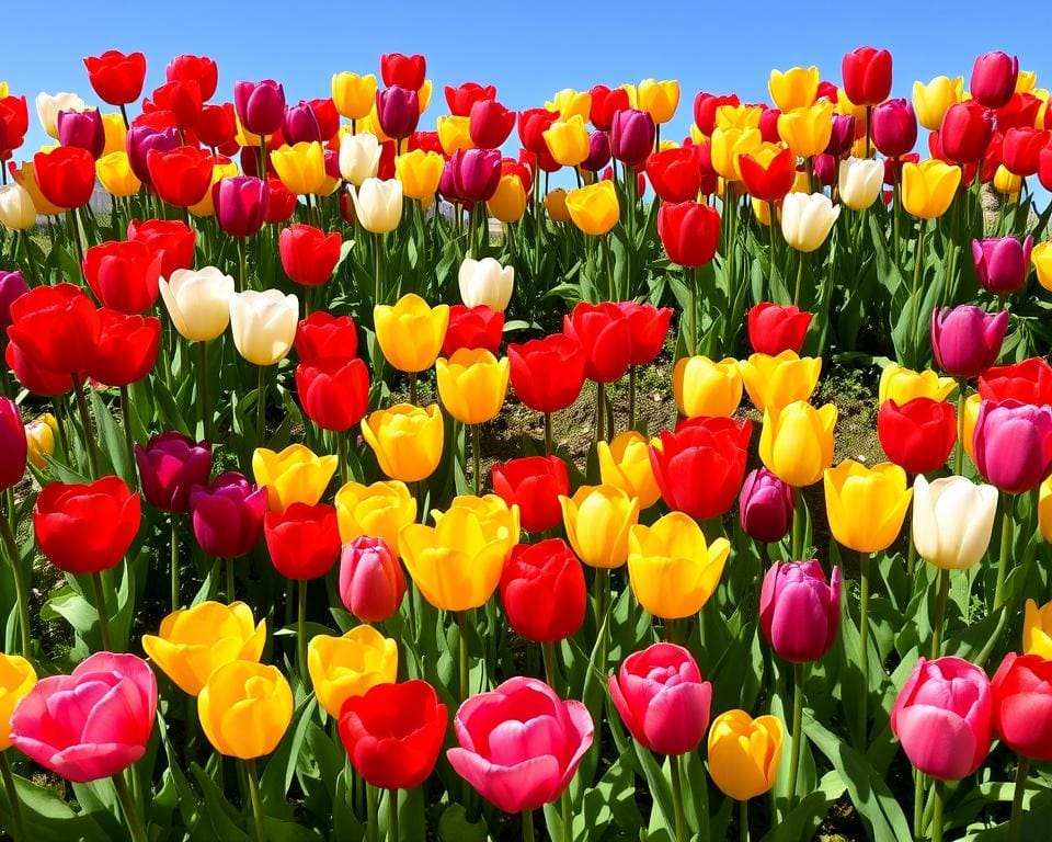 Hoe creëer je een border met tulpen?