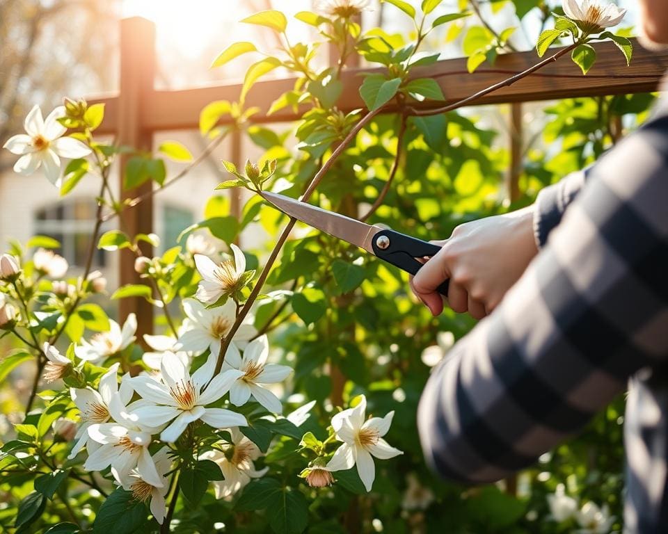 Hoe snoei je een clematis in het voorjaar?