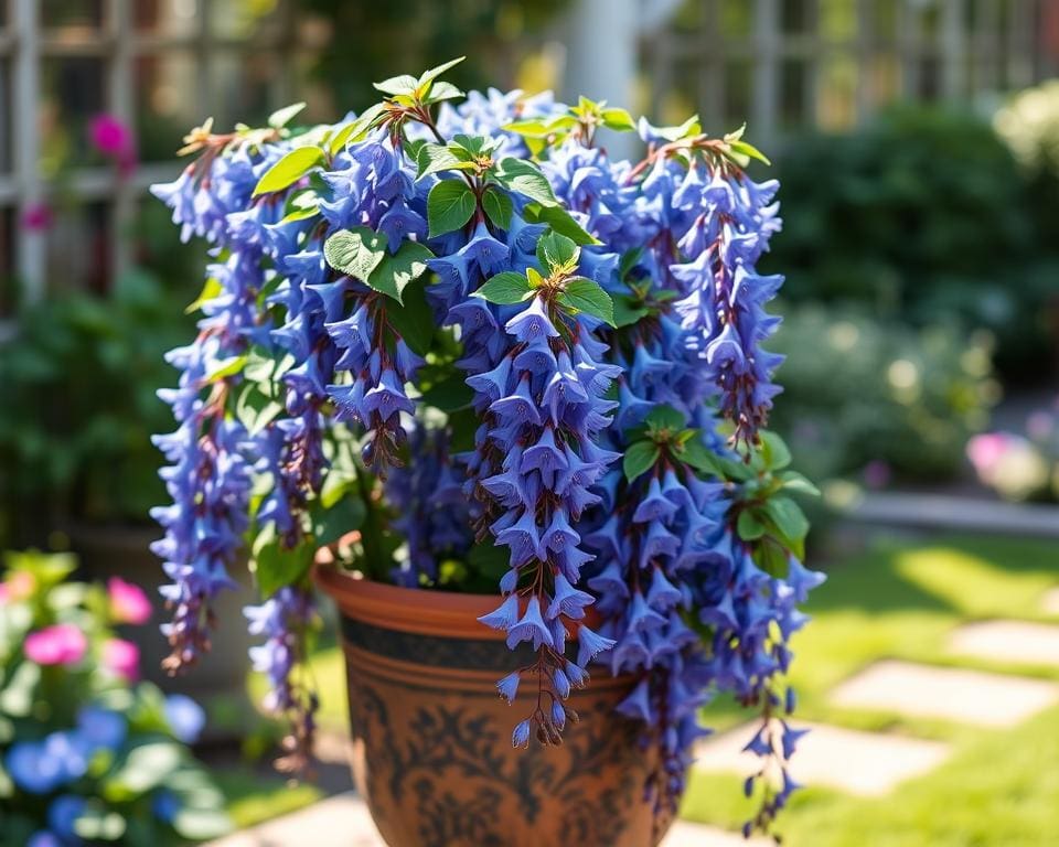 Kun je blauwe regen in een pot laten groeien?