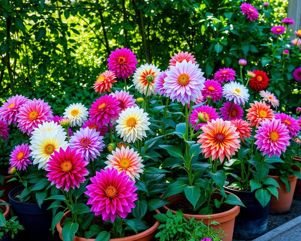 Kun je dahlia’s in potten laten bloeien?