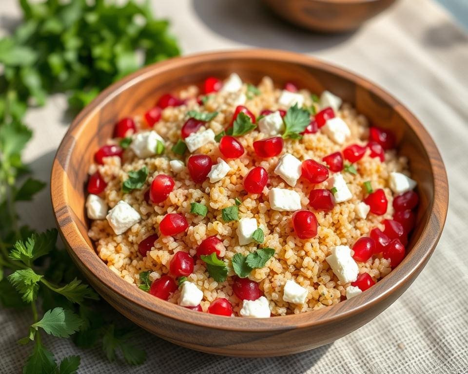 Quinoa salade met granaatappel en feta