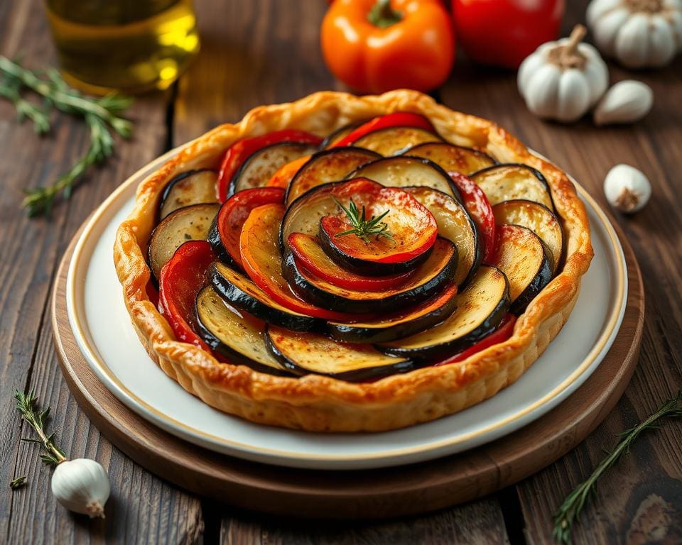 Ratatouille tarte tatin met Provençaalse kruiden