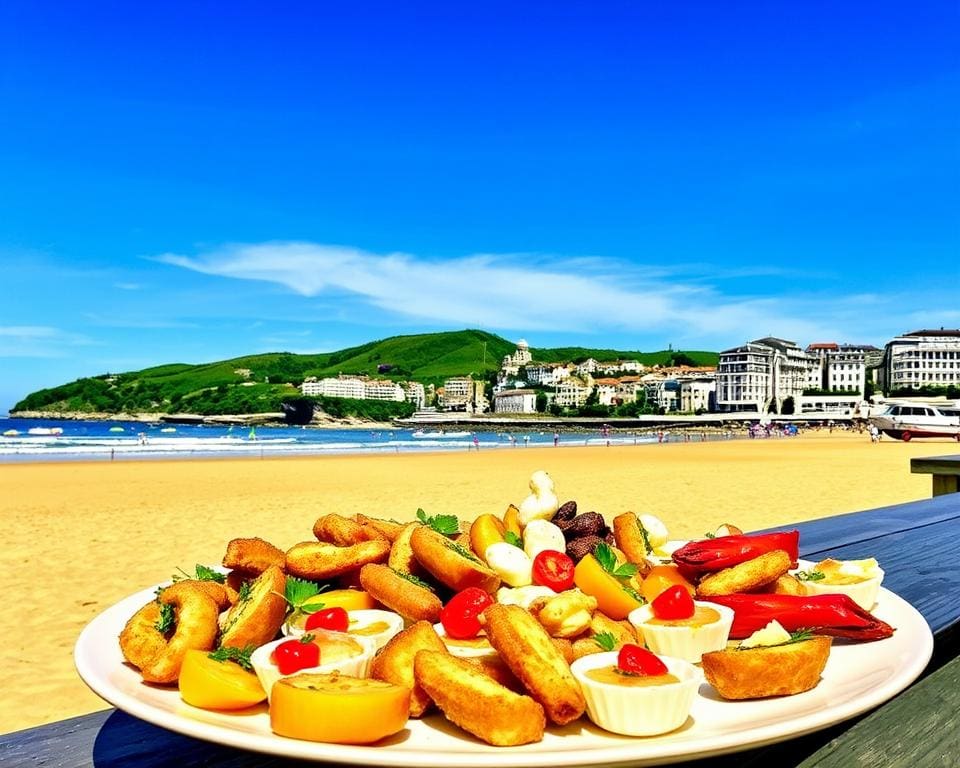 San Sebastian stranden en Baskische gastronomie