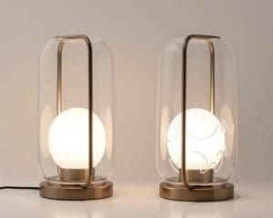 Tafellampen met een draaibaar glazen ontwerp