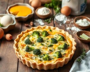 Vegetarische quiche met broccoli en kaas