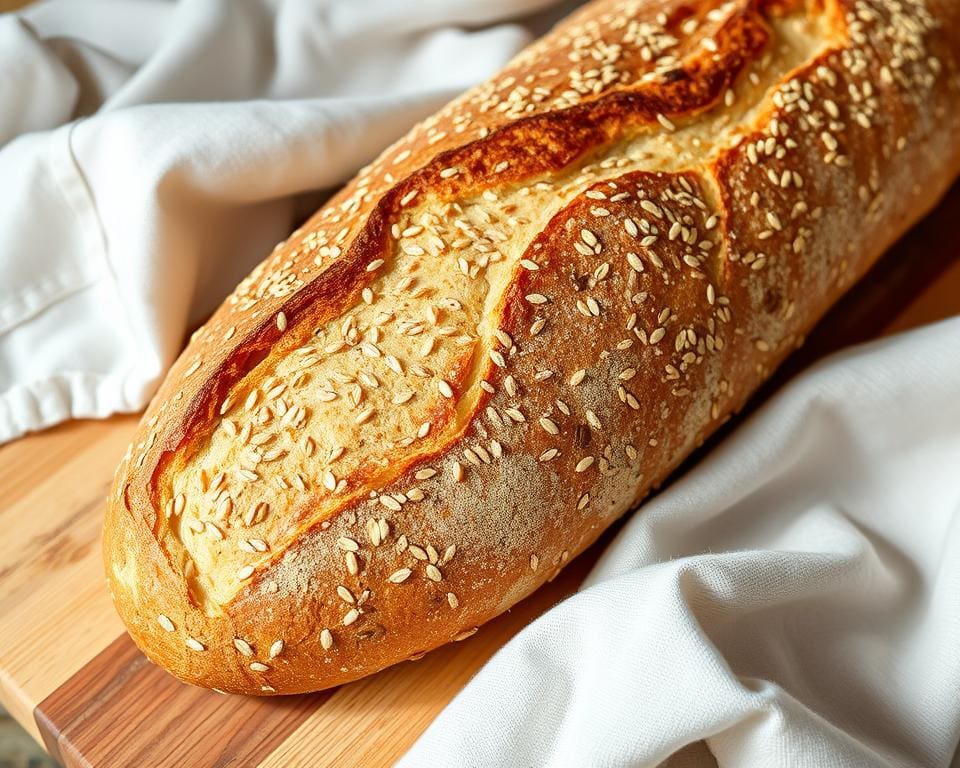 Volkoren zuurdesem stokbrood met sesamzaadjes