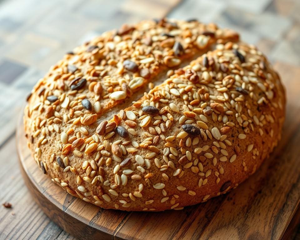 Volkorenbrood met een mix van zaden en noten