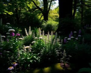 Welke bloemen bloeien in een schaduwrijke tuin?