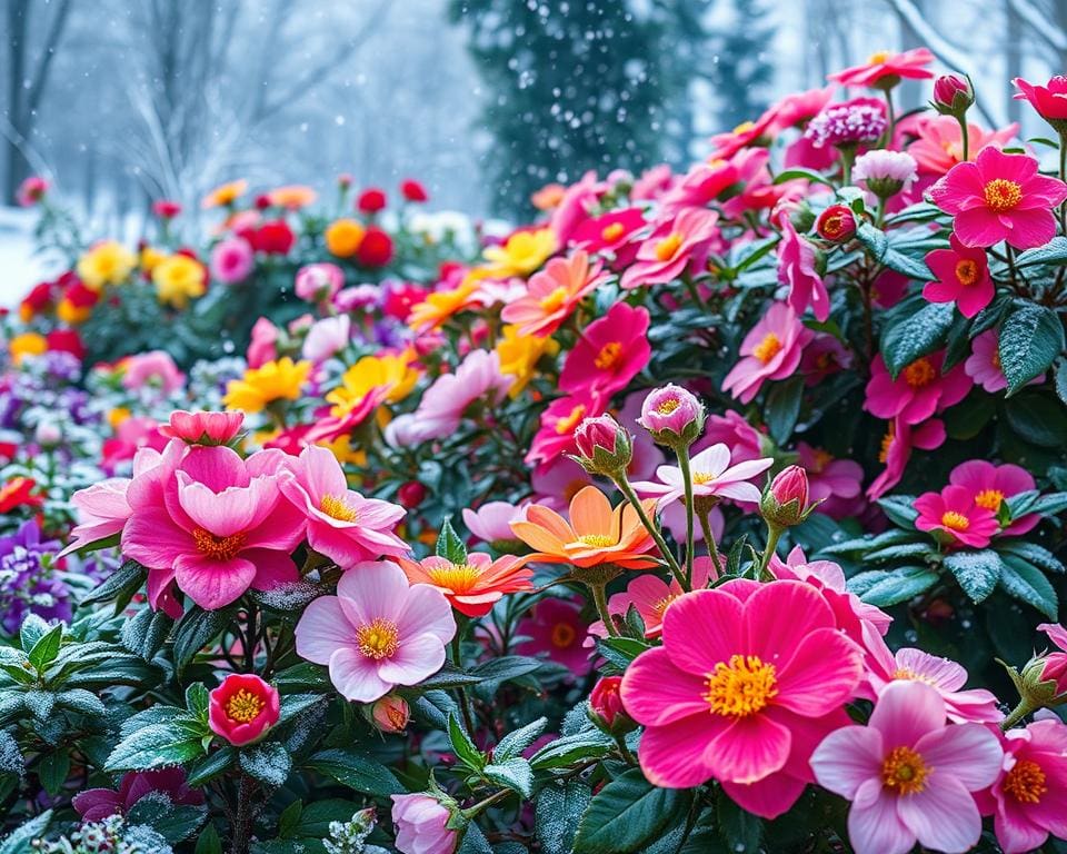 Welke bloemen brengen kleur in de wintertuin?