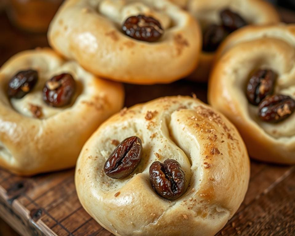 Zuurdesembroodjes met rozijnen en kaneel