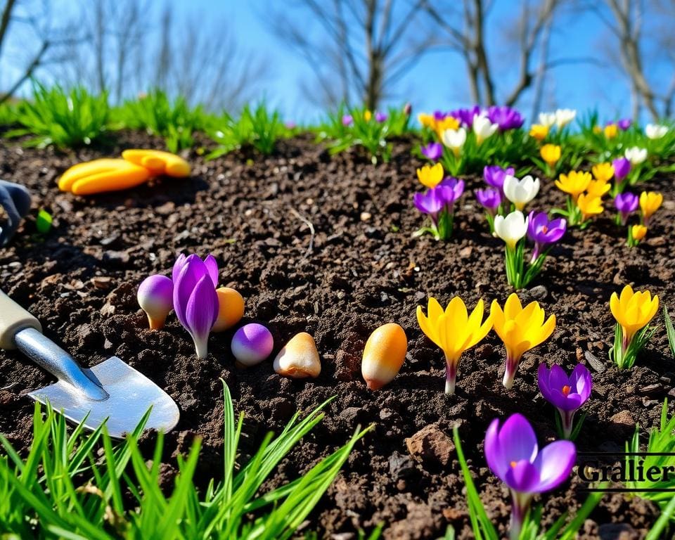 hoe plant je krokussen voor een kleurrijk gazon?