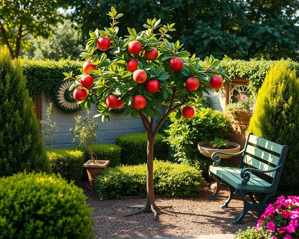 sierappel in kleine tuin