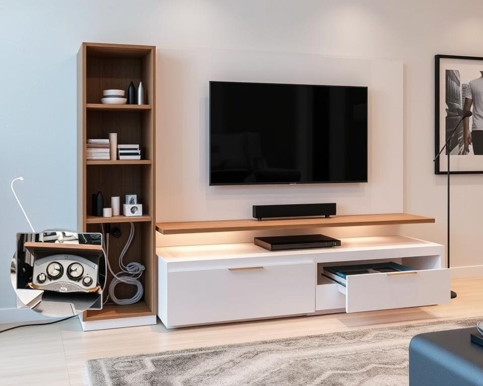 Design tv-kast met kabelmanagement: stijlvol en opgeruimd
