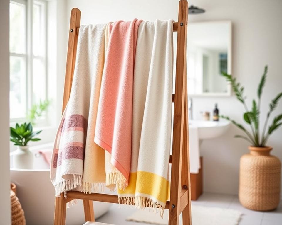 Houten ladderrek voor handdoeken: praktisch en decoratief