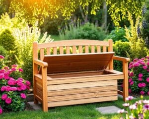 Houten tuinbank met opbergvak: praktisch en stijlvol