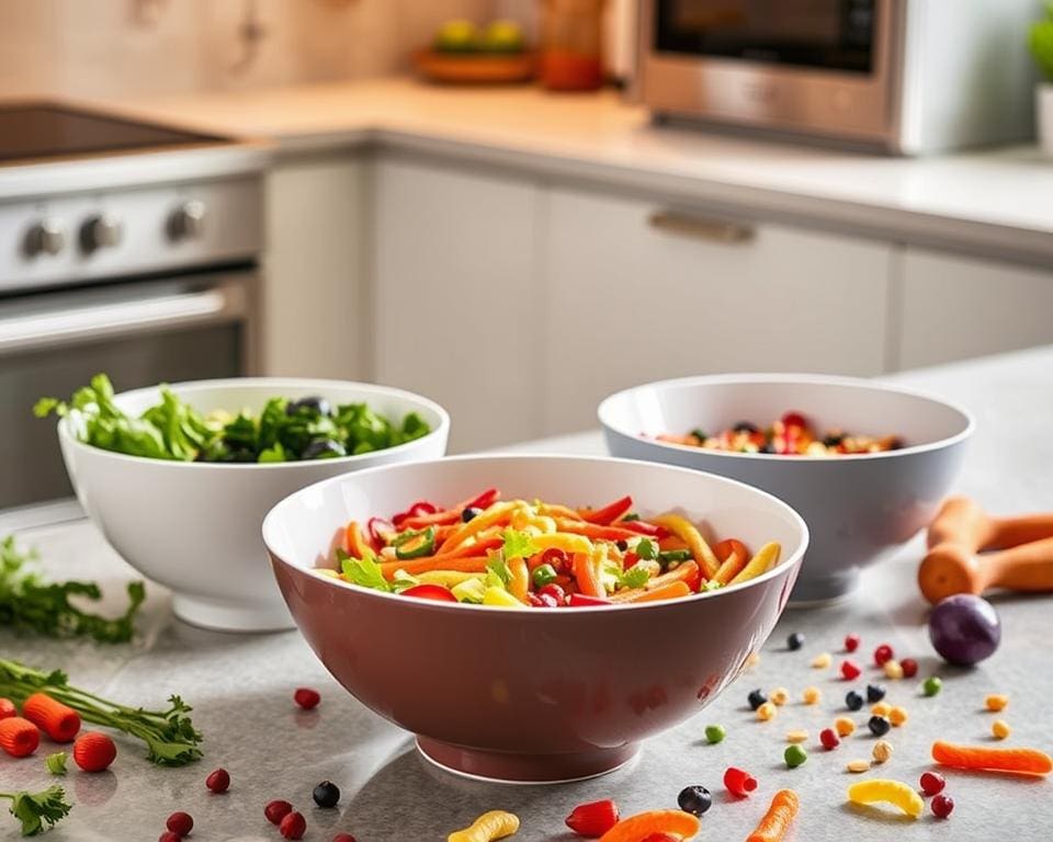 Keukenschalen met handige trechterfunctie