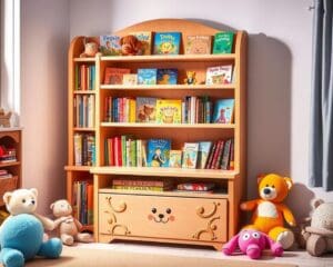 Kinderboekenrekken met een unieke opberglade