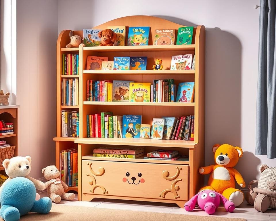 Kinderboekenrekken met een unieke opberglade
