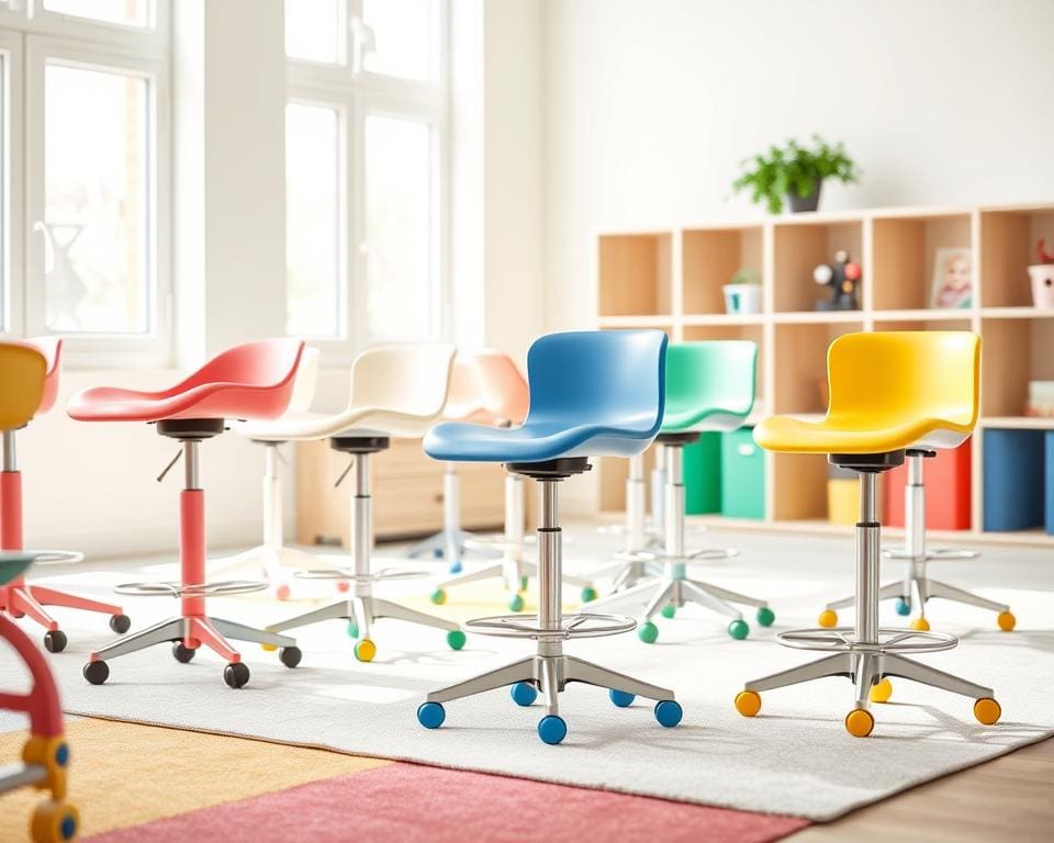 Kinderstoelen met verstelbare hoogte en zitvlak