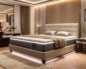 Luxe boxspring met geïntegreerd nachtlampje: comfort en stijl