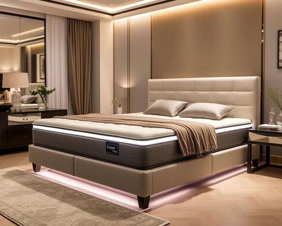 Luxe boxspring met geïntegreerd nachtlampje: comfort en stijl