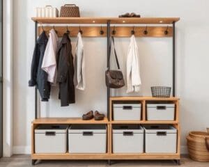 Moderne kapstok met opbergbakken: alles op z’n plek