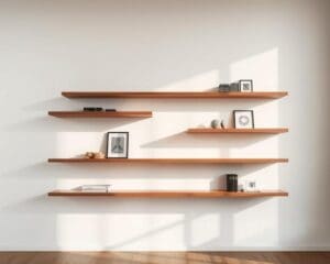 Moderne wandplanken in zwevende stijl: minimalistisch en chic