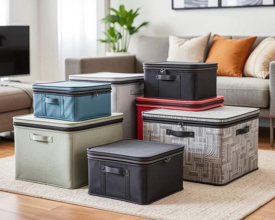 Opklapbare opbergdozen met ritsafsluiting