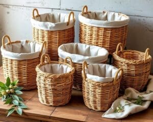 Rieten manden met wasbare voering