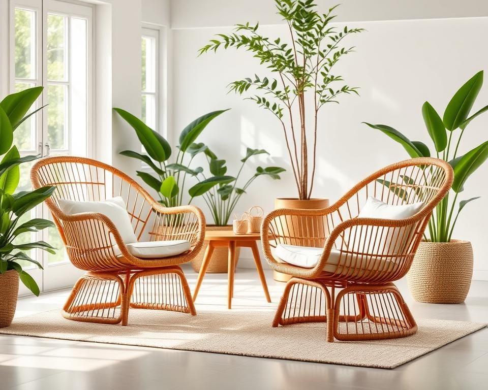 Rieten stoelen met een ergonomisch design