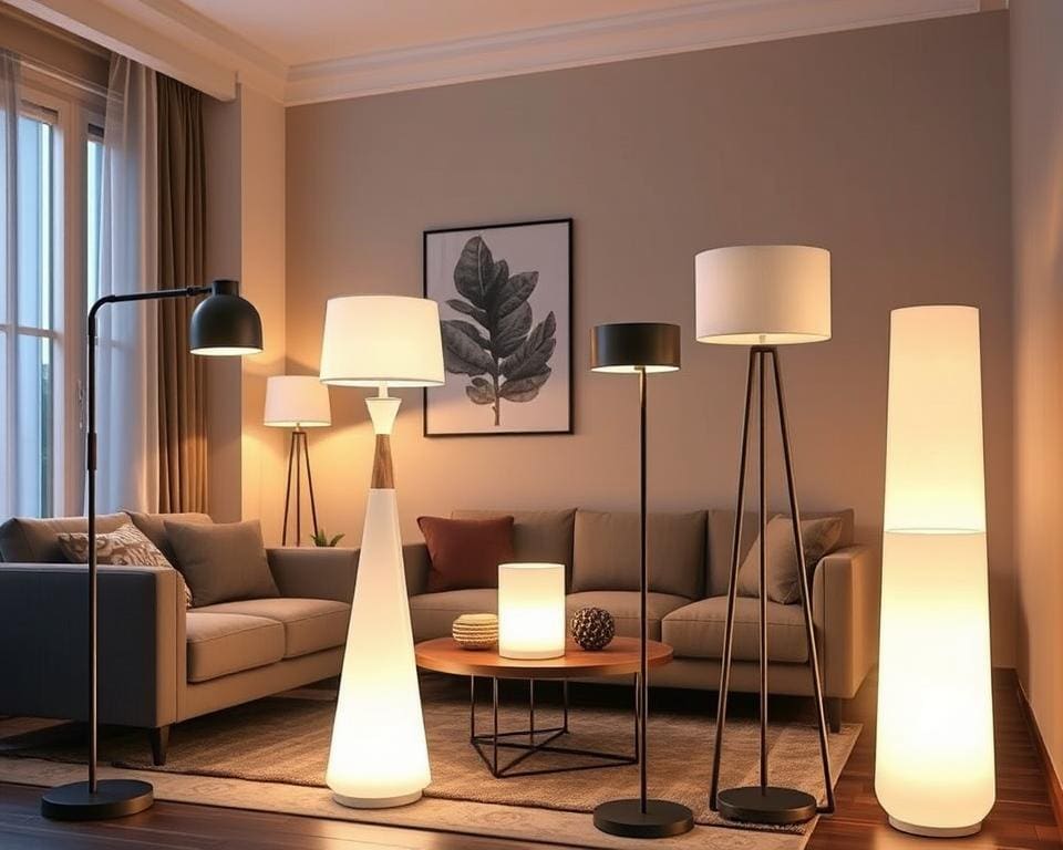 Vloerlampen met dimbare LED-verlichting