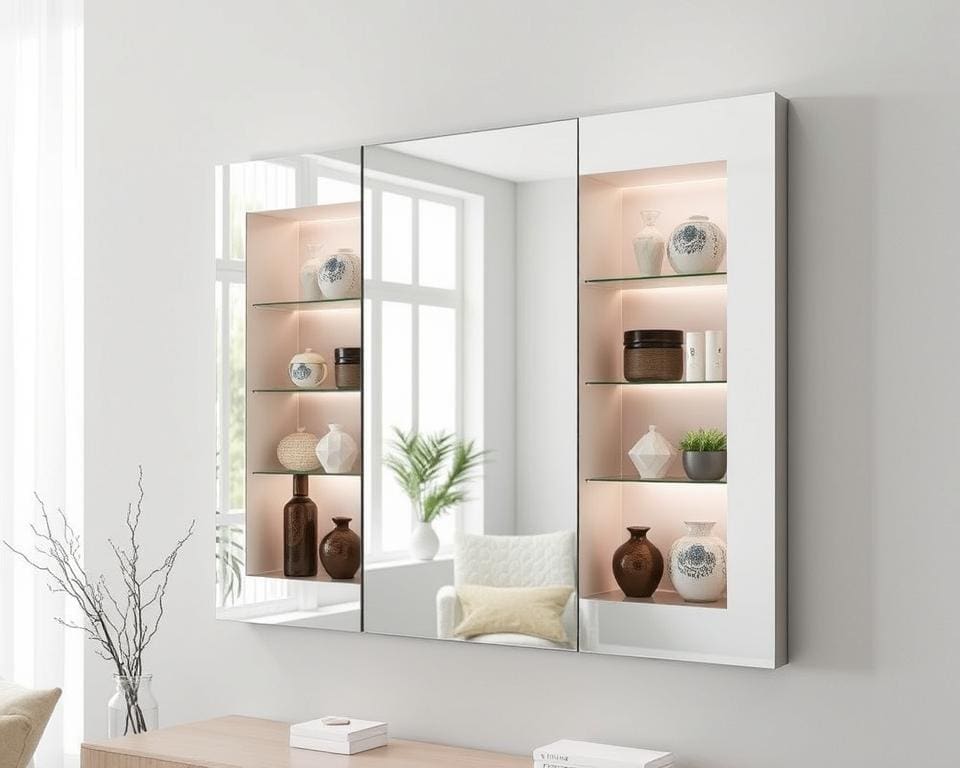 Wandspiegels met ingebouwde opslagvakken