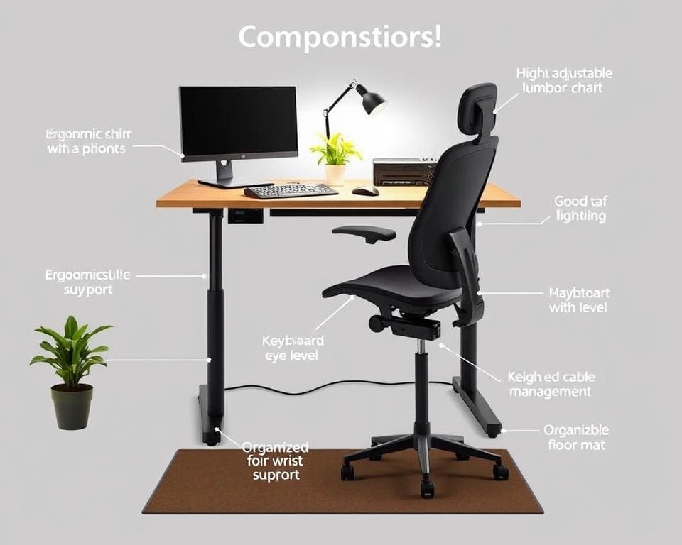 componenten van een ergonomische werkplek