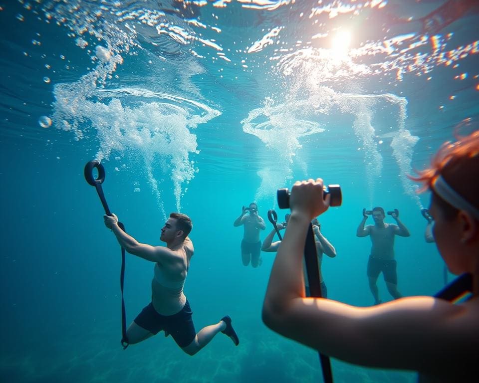 krachttraining in het water