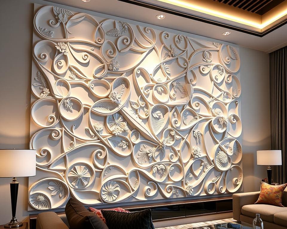 luxe wanddecoratie in reliëf
