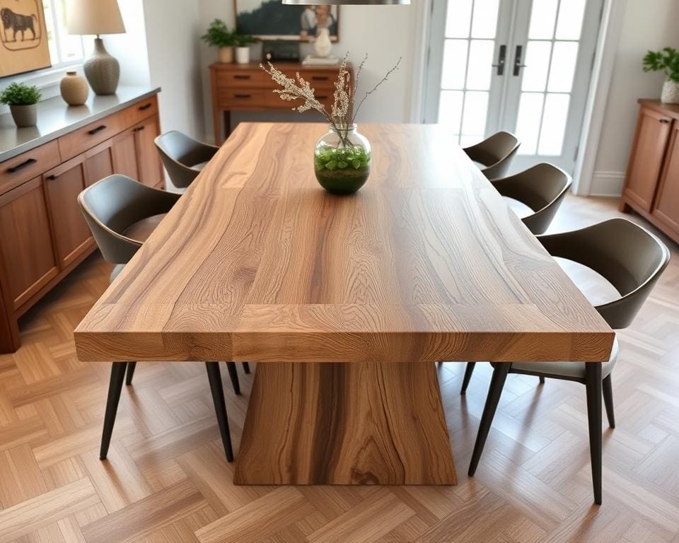 massief houten eettafel