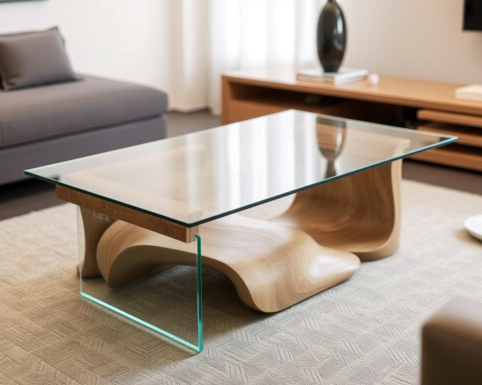 moderne glazen tafel