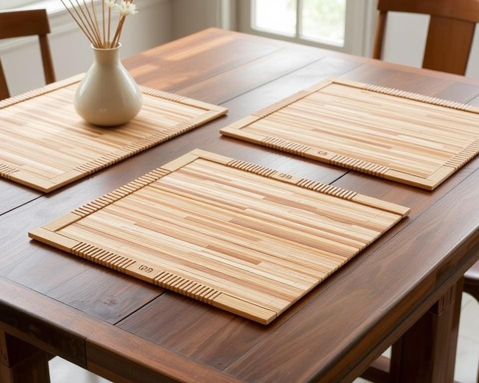 Bamboe tafelmatten met antislip basis