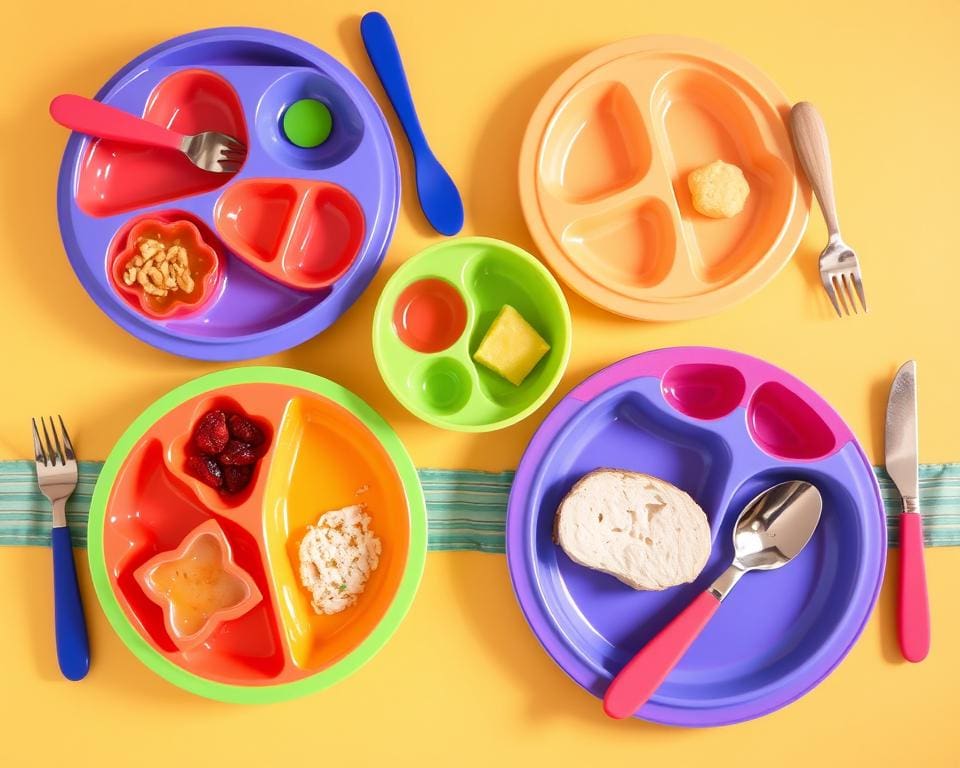 Kinderborden met ingebouwde scheidingsvakken