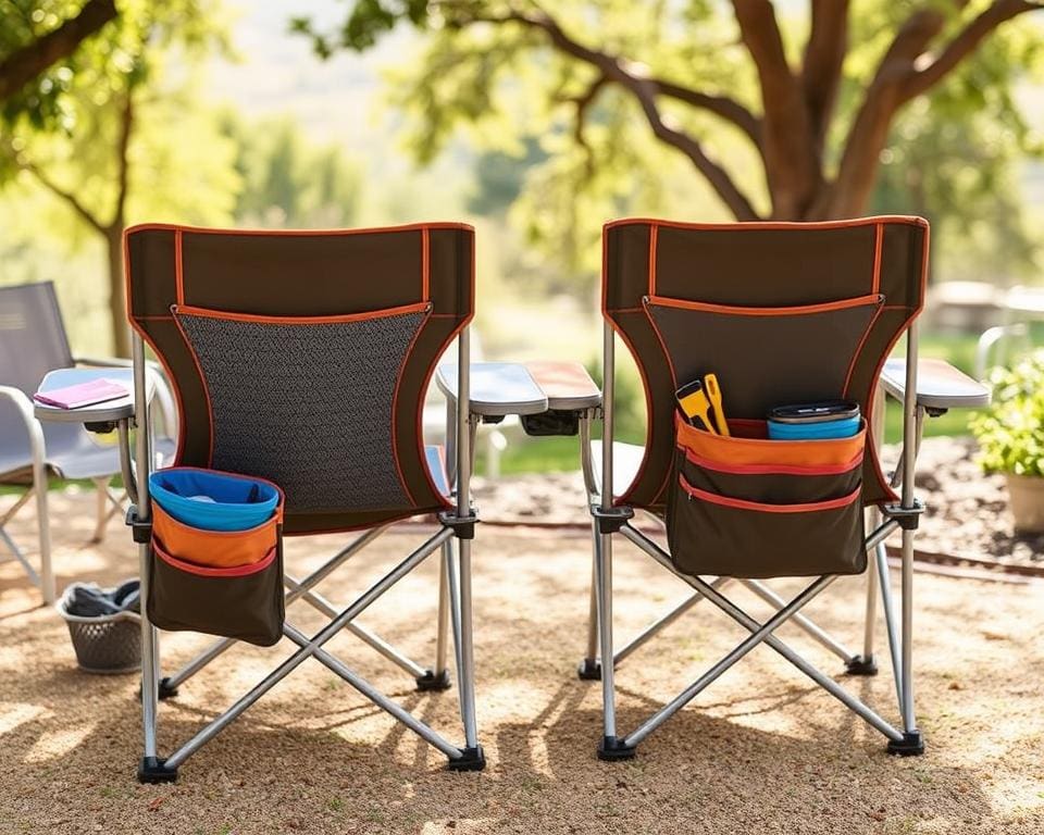 Vouwstoelen met geïntegreerde opbergzakken