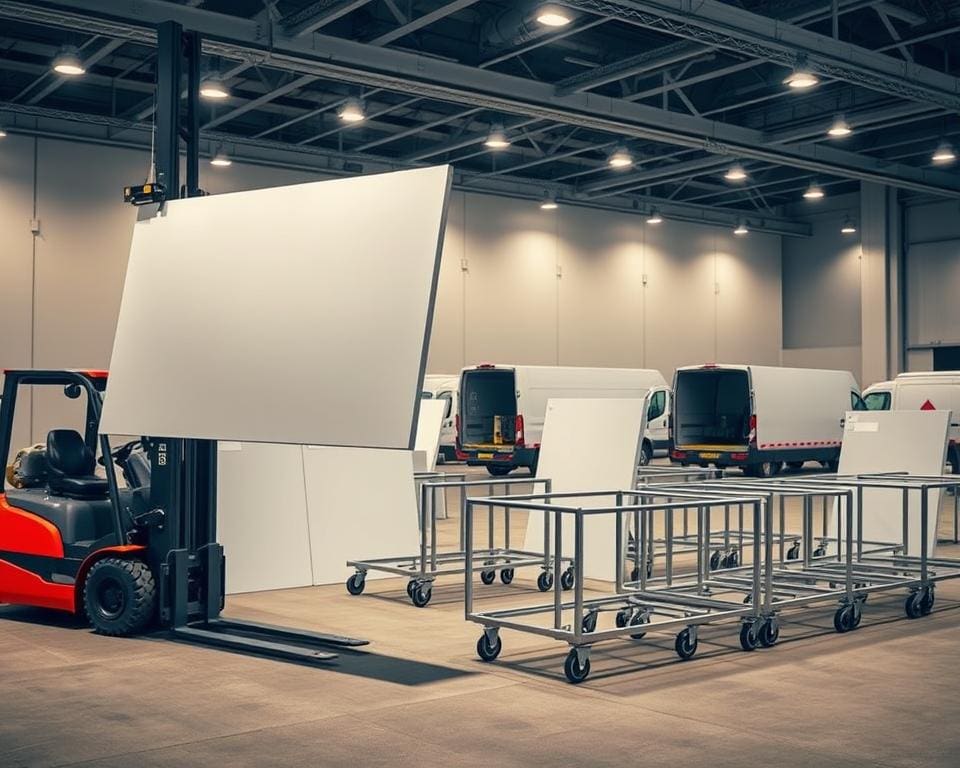 Wat zijn de transportopties voor expositiepanelen?