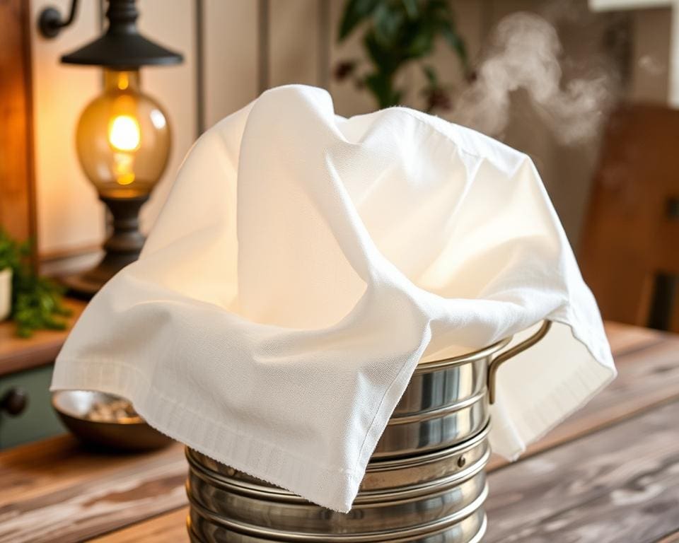 Hoe gebruik je kaasdoek als stoomdoek?