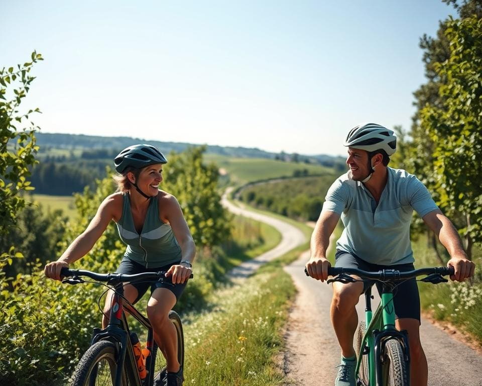 Praten tijdens het fietsen