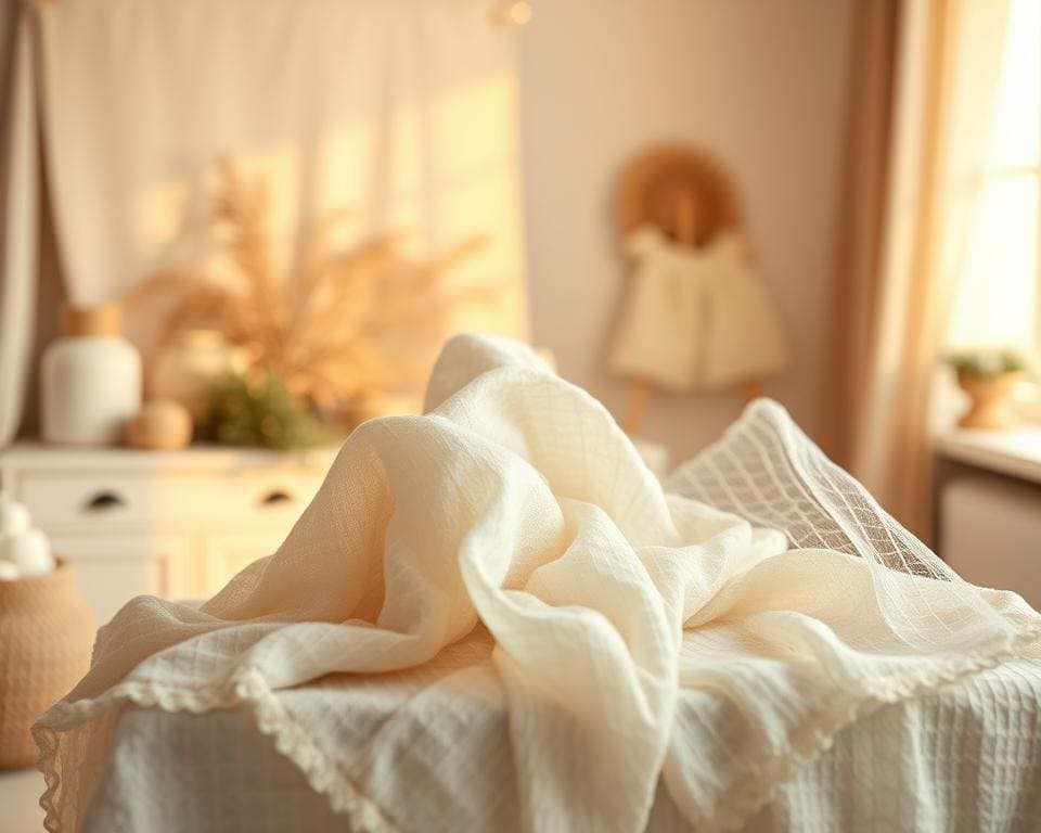 kaasdoek en neteldoek voor babydecoratie