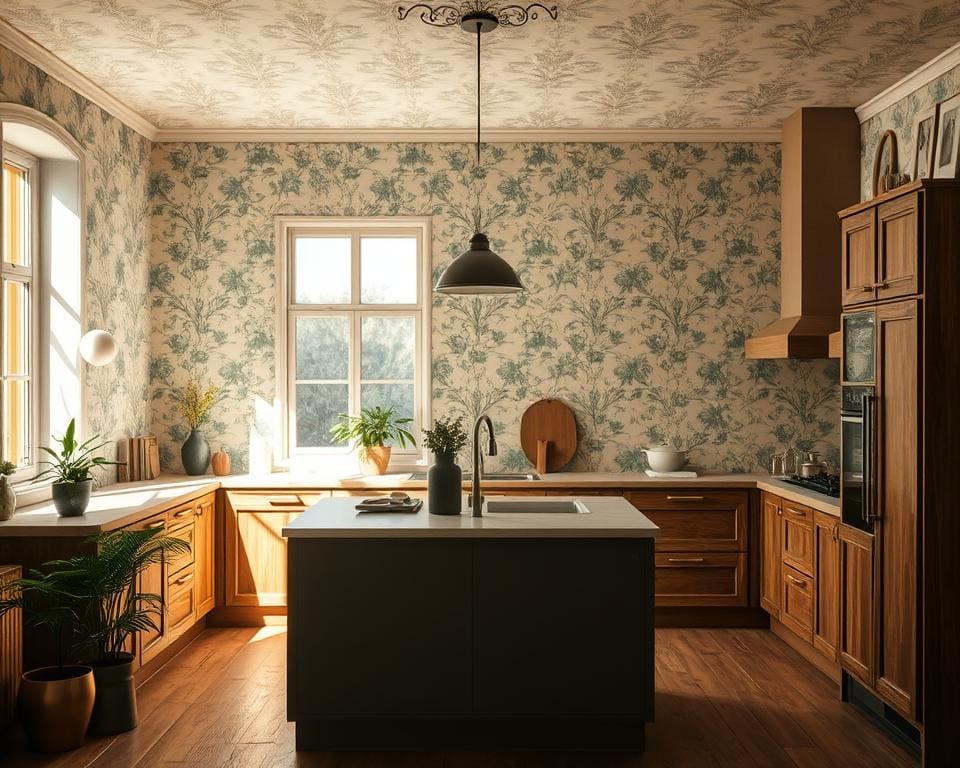 Arte behang in de keuken