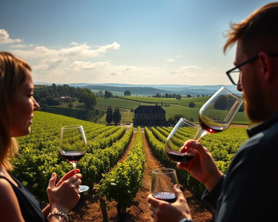 De kunst van wijnproeven in Franse wijngaarden