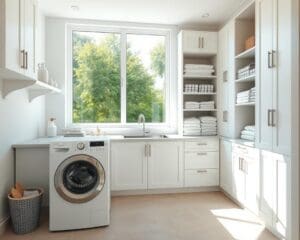 Een praktische was- en opbergruimte in huis